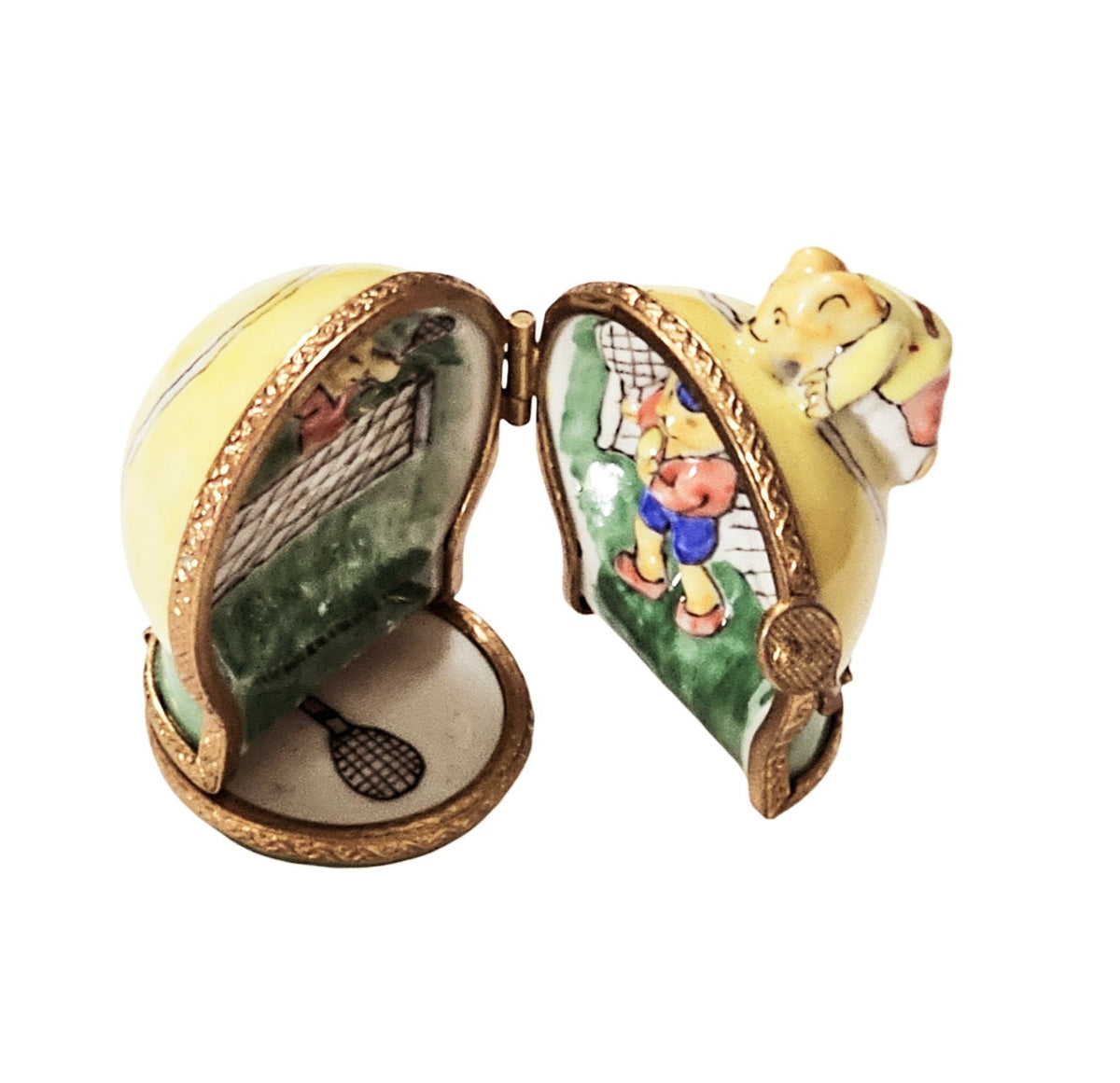 Double Hinged Mice Playing Tennis Limoges Box Gift, view 2