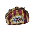Red and Gold Purse with Flowers, a hand-painted Limoges porcelain gift