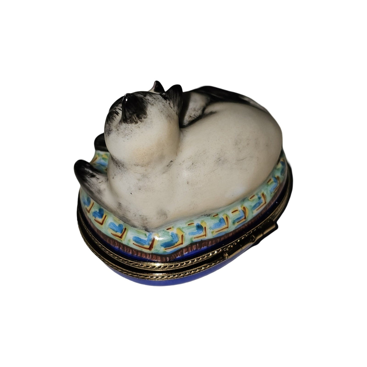 Siamese Cat w Kitten Limoges Box, view 4