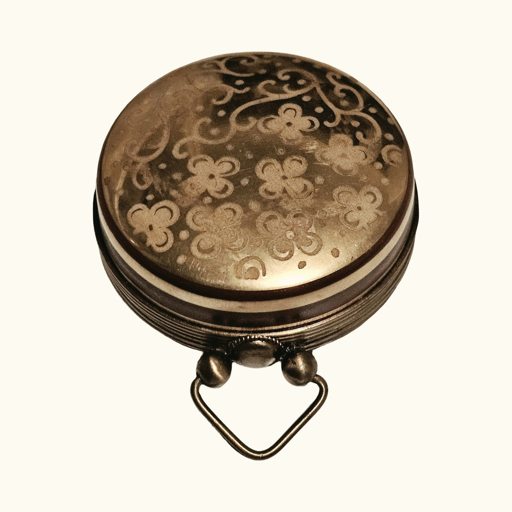 Gold Pocket Watch Limoges Porcelain Art Box, view 3