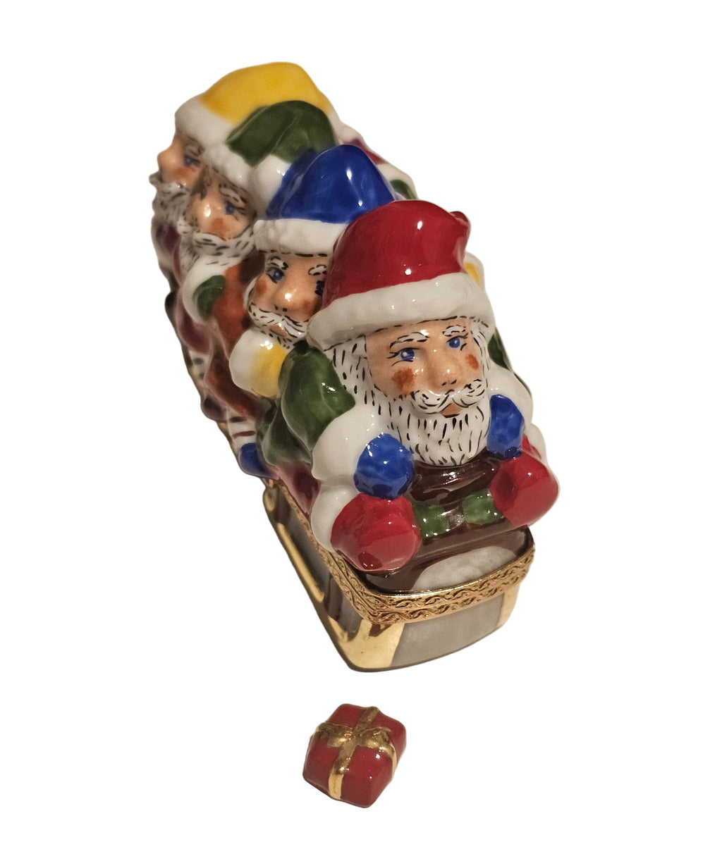 Santa in Sleigh w Present Limoges Box, view 2