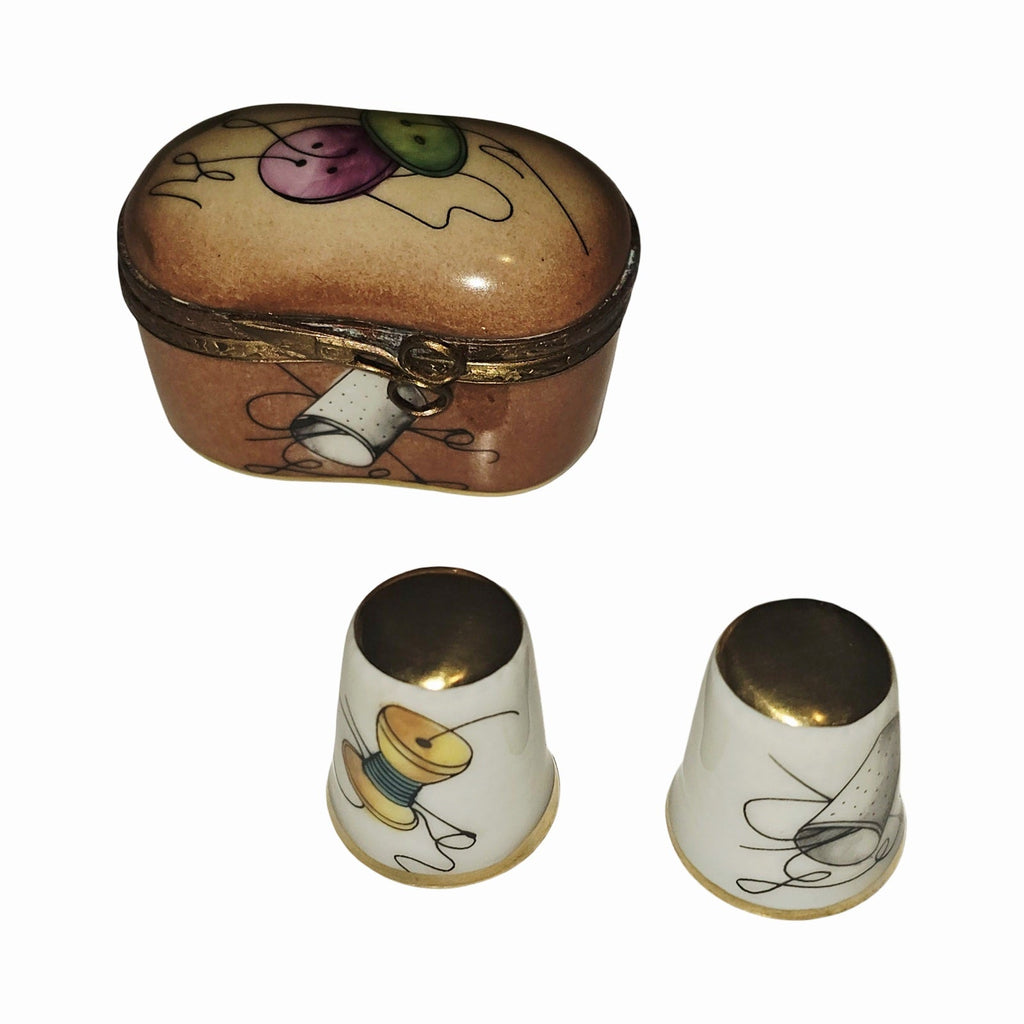 Sewing Box w Thimbles, view 5