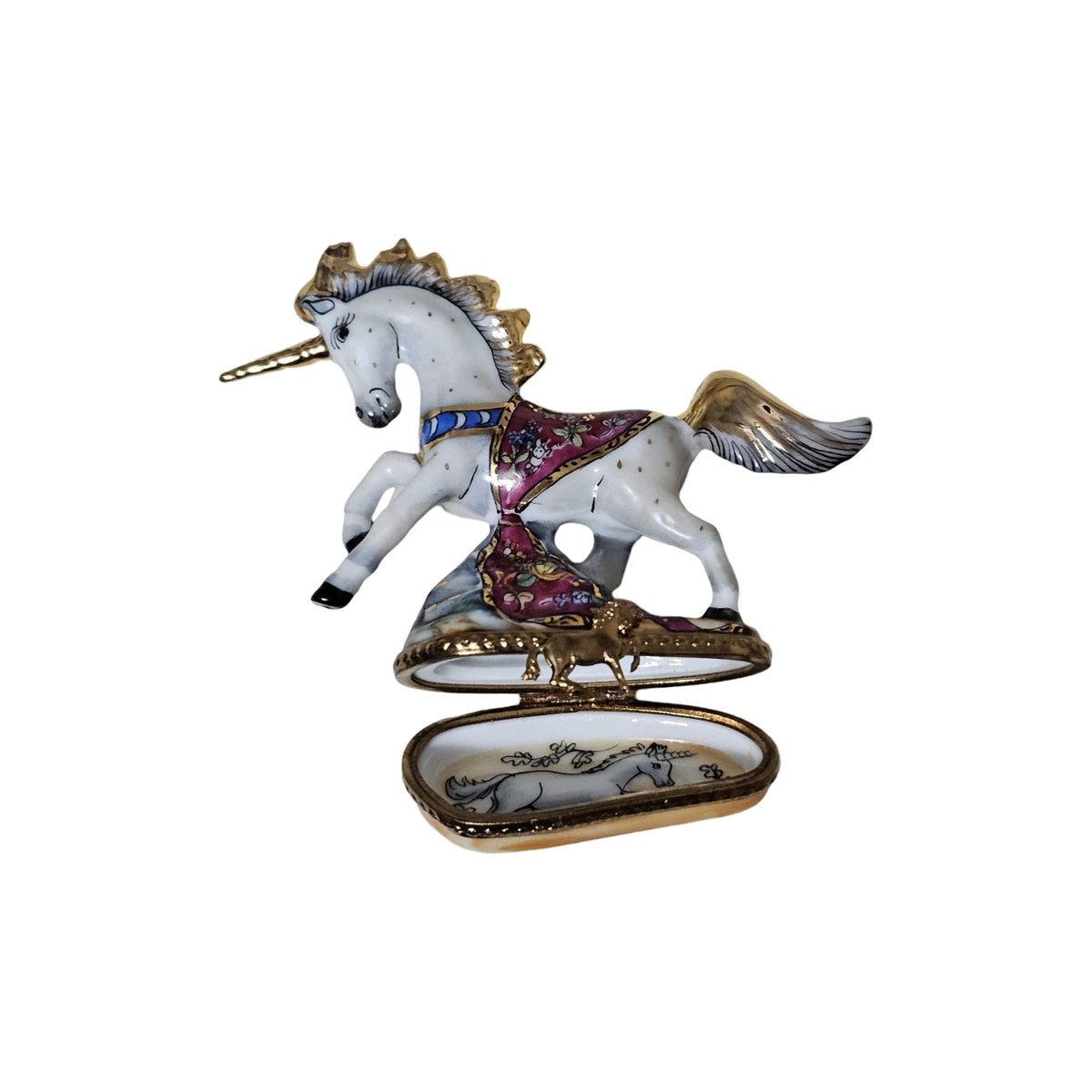 White Unicorn Magical Limoges Box, view 7