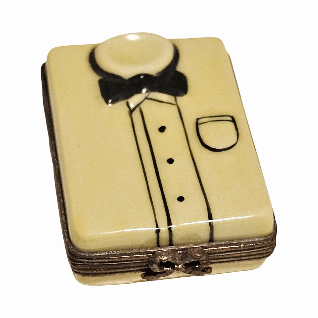 Tuxedo Figurine Shirt Porcelain Art Object, a hand-painted Limoges porcelain gift