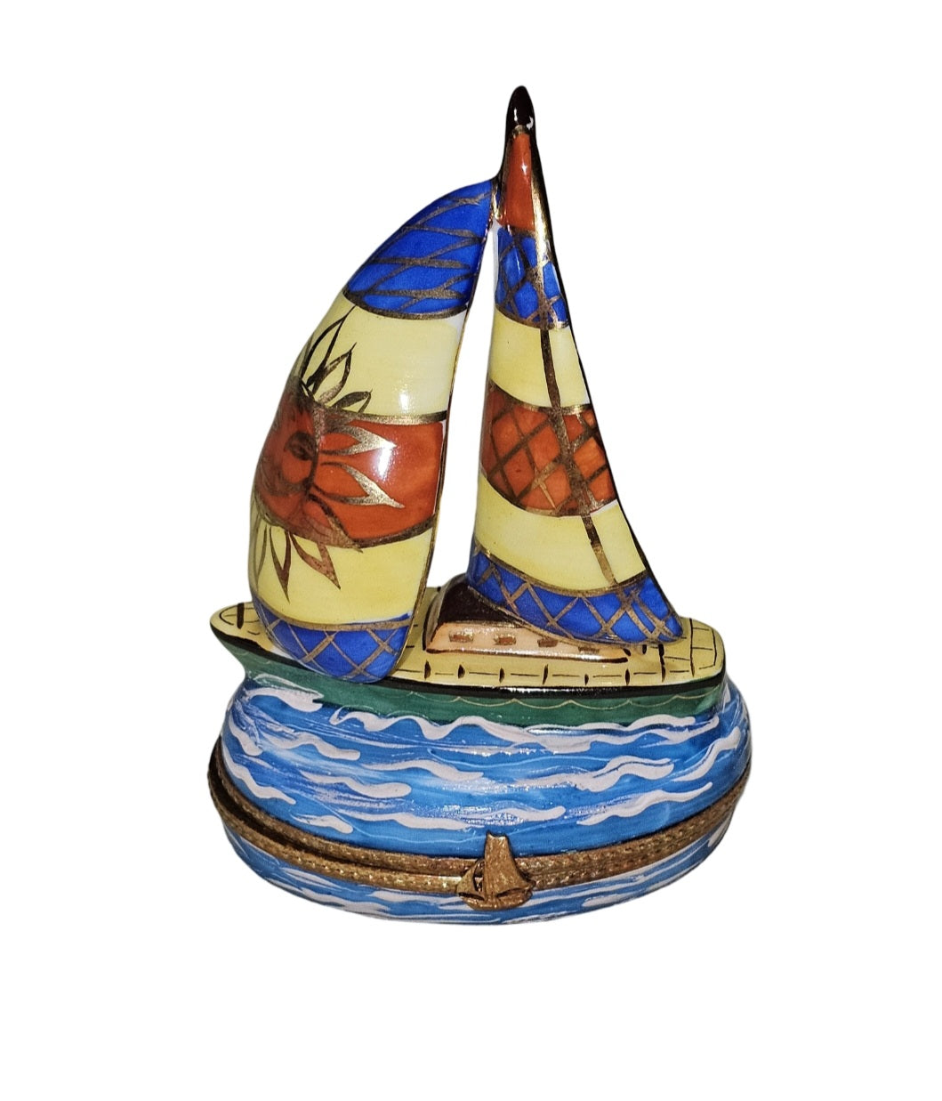 Large Sailboat Limoges Box for Hand Painted Nautical Decor, view 2