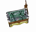Small Garden Bench Charm for Collectors, a hand-painted Limoges porcelain gift