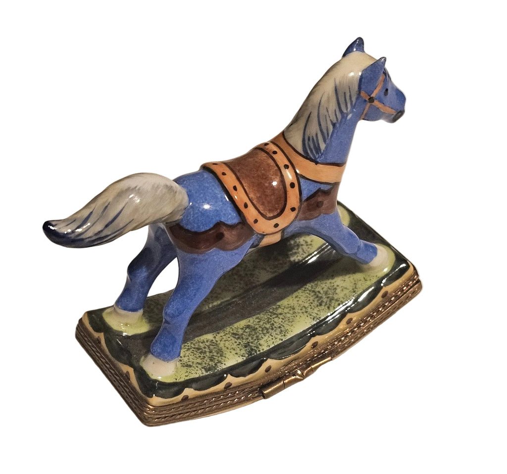 Christmas Rocking Horse Sheriff Limoges Box Figurine, view 12