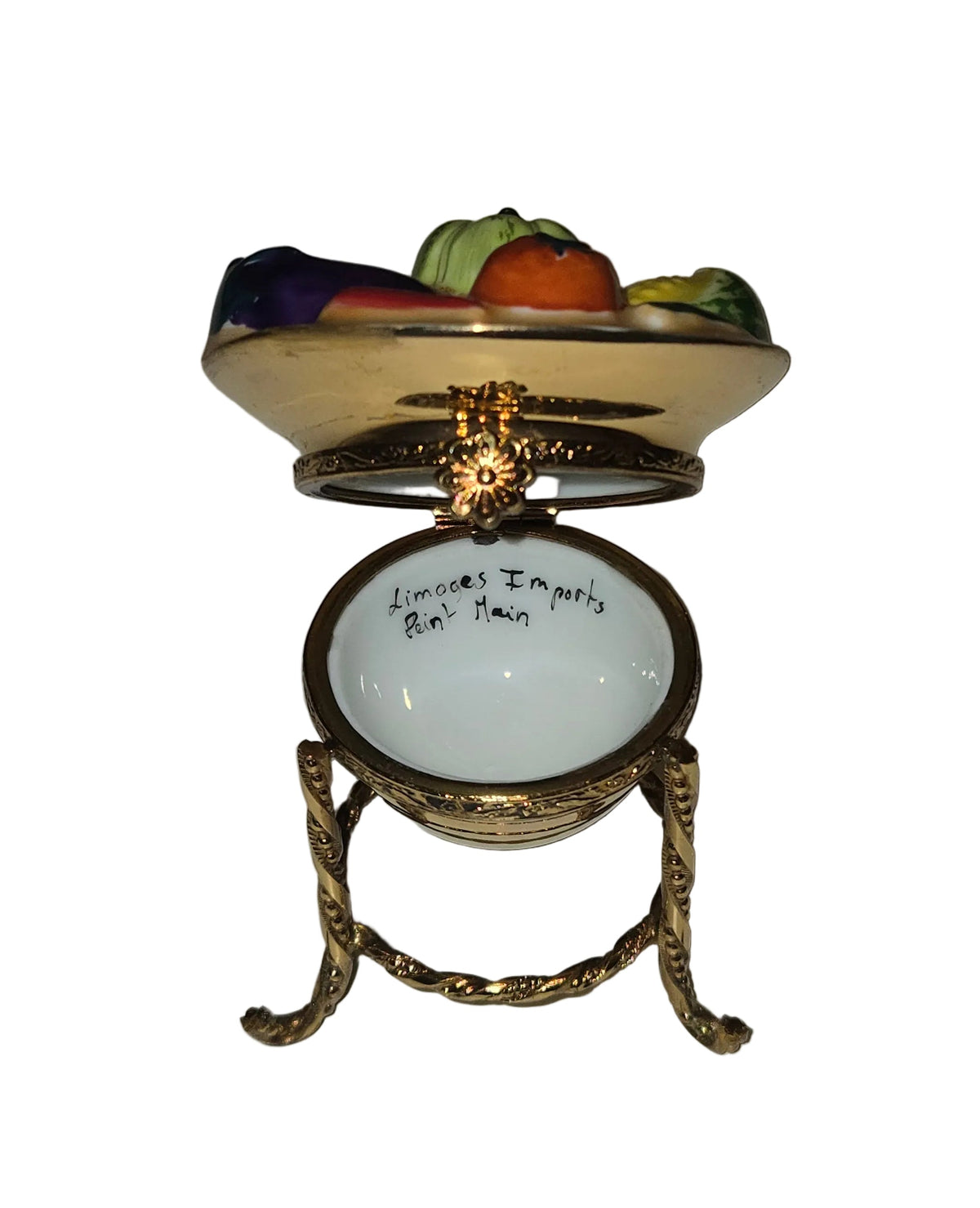 Fruit Basket on Gold Stand, view 2