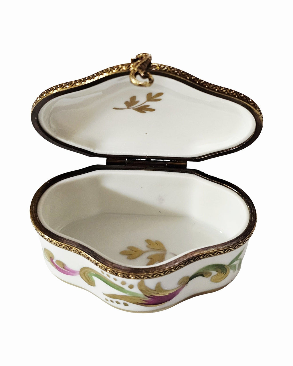 Shaped Limoges with Pink Flowers Box, view 9