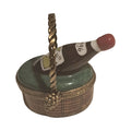 Wine in Basket, a hand-painted Limoges porcelain gift