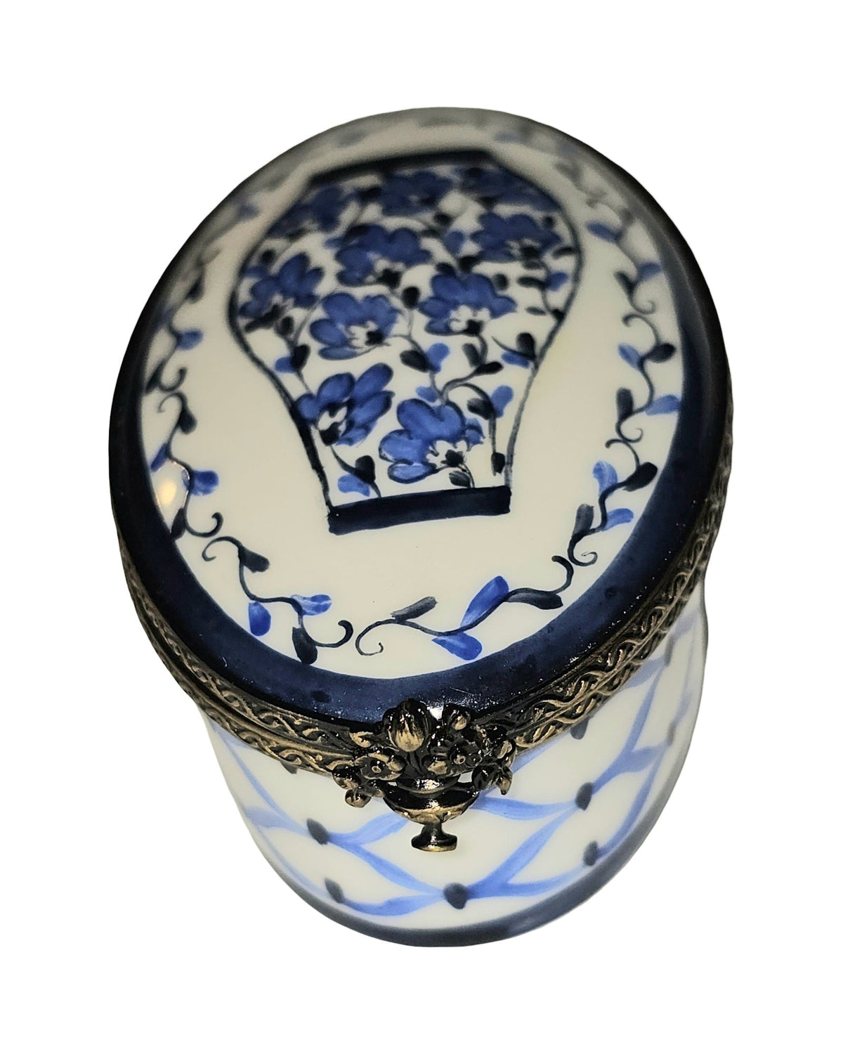 Blue Vase on White, a hand-painted Limoges porcelain gift