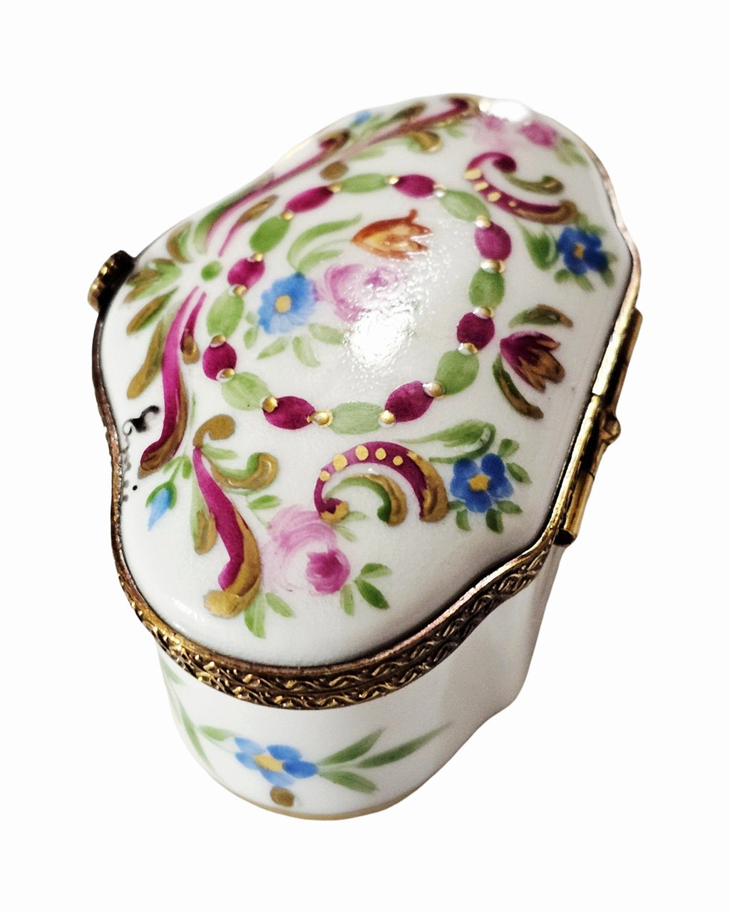 Shaped Limoges with Pink Flowers Box, view 10