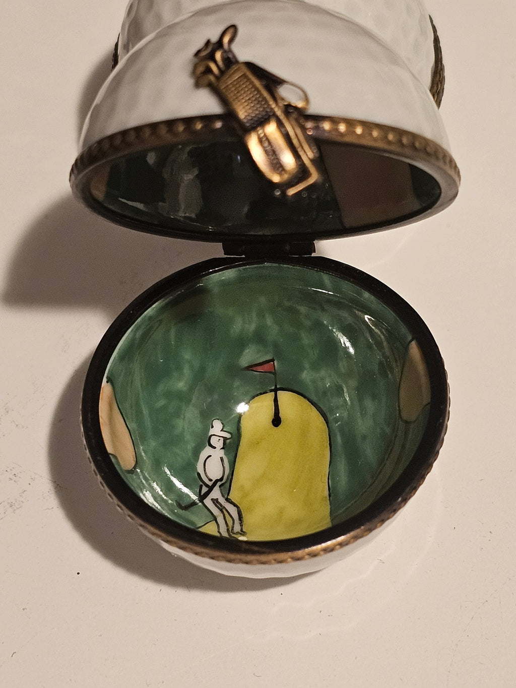 Golf Ball w Flag Painting Inside, view 5