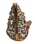 Triple Hinged Christmas Tree Limoges Box Figurine, a hand-painted Limoges porcelain gift