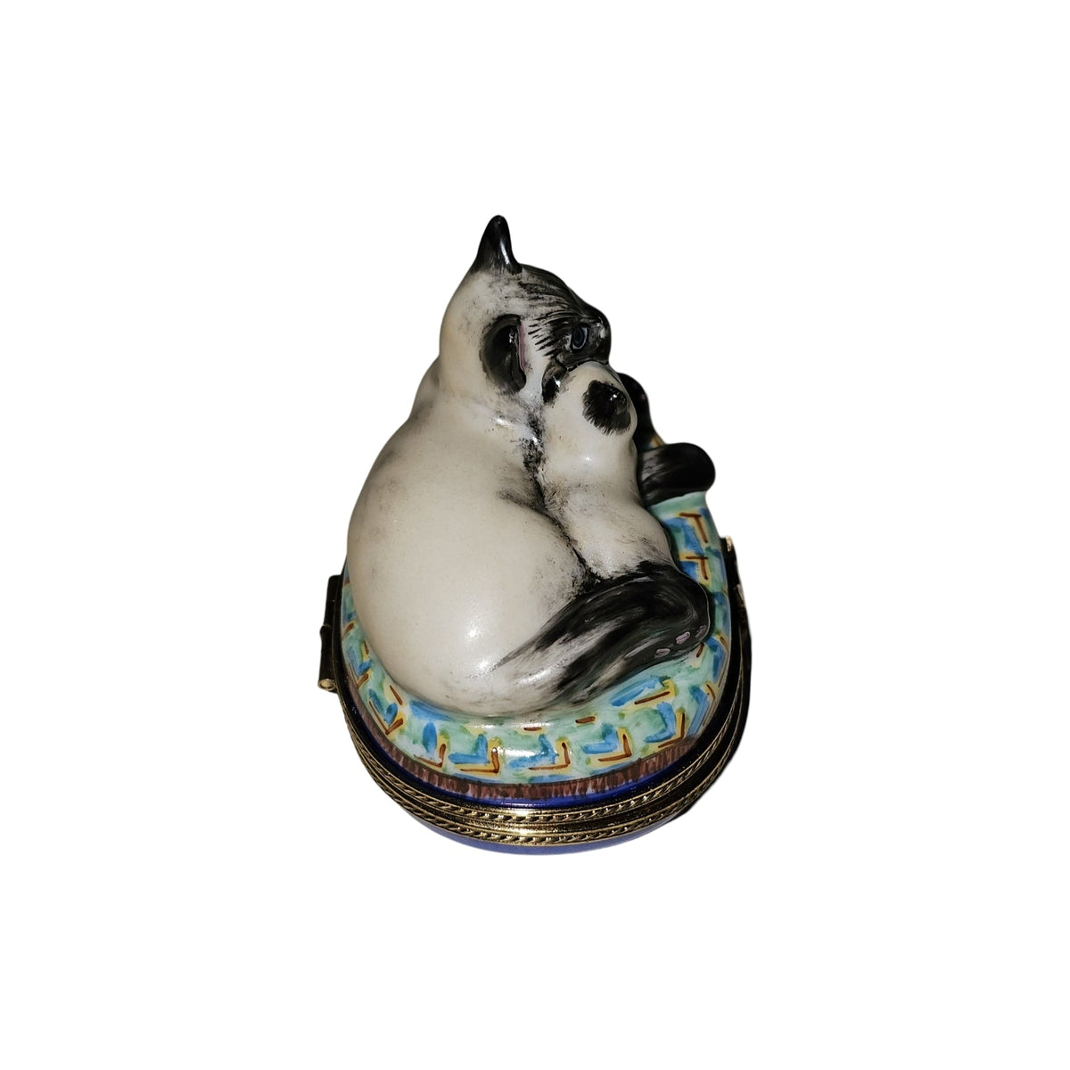 Siamese Cat w Kitten Limoges Box, view 5