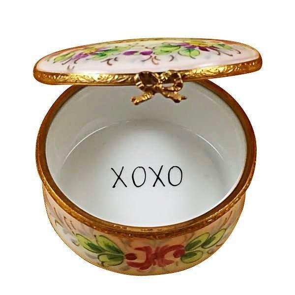 Round W Love Studio Collection Porcelain Limoges Box, view 2