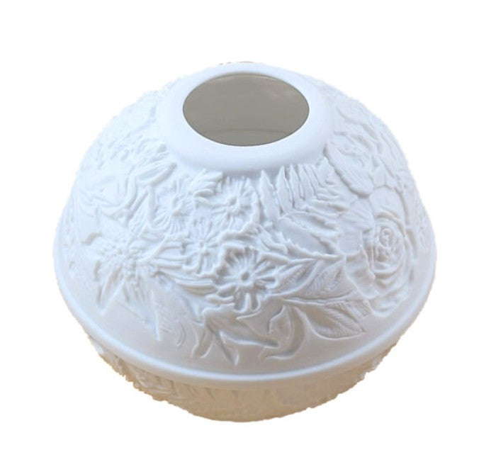 Fleur (flower) Votive Light Lithosphere, a hand-painted Limoges porcelain gift