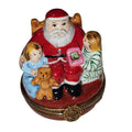 Santa Claus and Children Holiday Box, a hand-painted Limoges porcelain gift