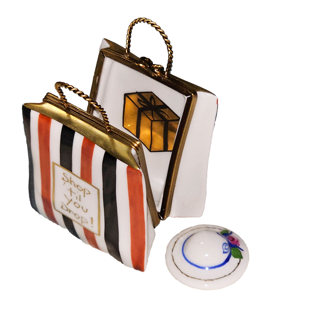 Shop Till You Drop Bag w Hat Limoges Box, view 2