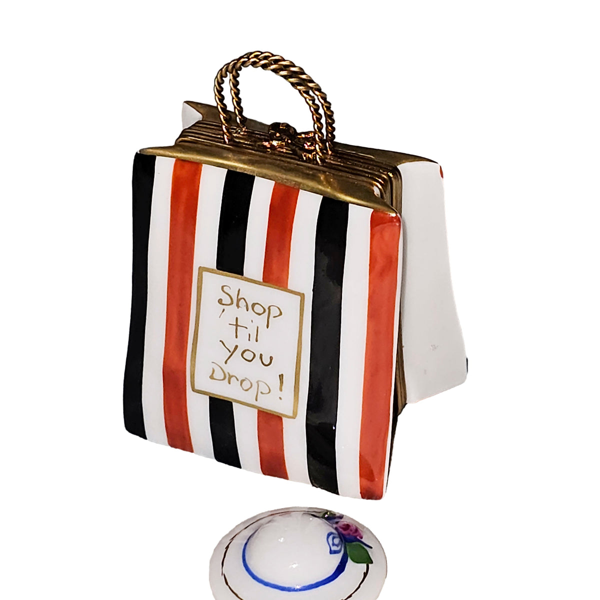 Shop Till You Drop Bag w Hat Limoges Box, view 3