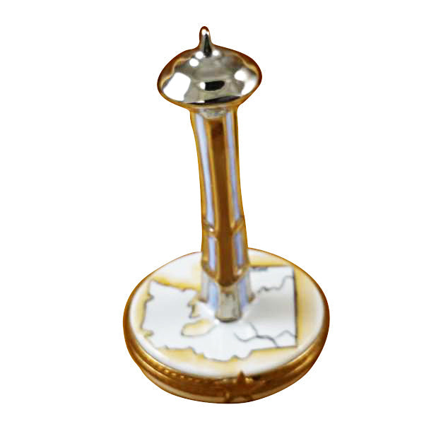 Space Needle Limoges Box for Seattle Lovers, a hand-painted Limoges porcelain gift