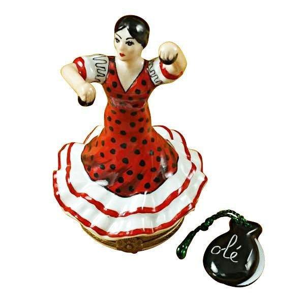 Spanish Flamenco Dancer Limoges Box, a hand-painted Limoges porcelain gift