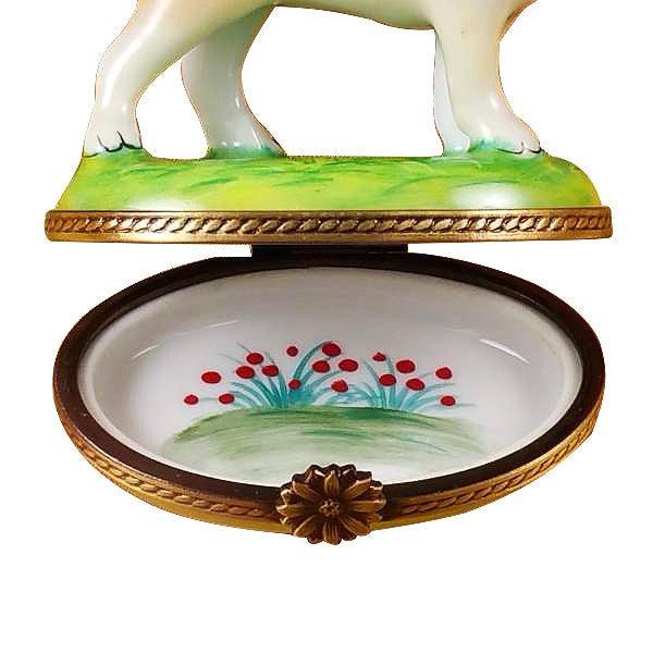 Standing Blond Labrador Figurine Limoges Box for Collectors, view 2