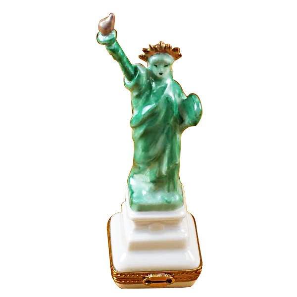 Statue of Liberty White Base Limoges Box for Collectors, a hand-painted Limoges porcelain gift