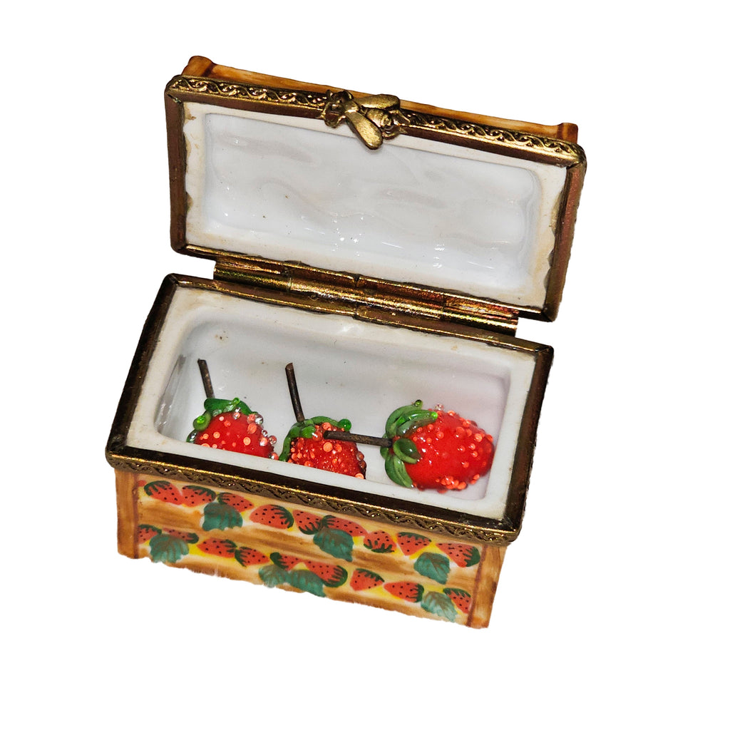 Strawberries in Crate Limoges Box, view 2