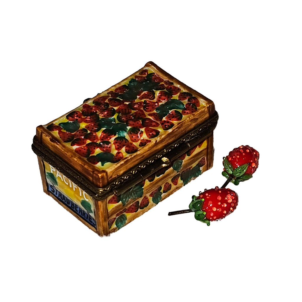 Strawberries in Crate Limoges Box, view 3