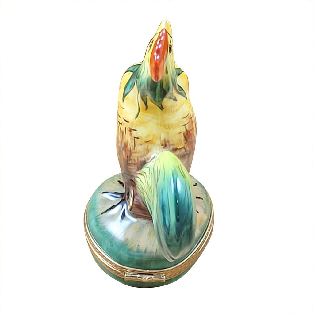 Tall Rooster Porcelain Heart Jewel My Love Limoges Porcelain Art Object, view 4