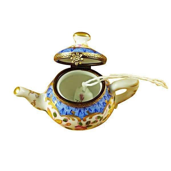 Teapot Blue Scales Tea Limoges Box for Collectors, view 2