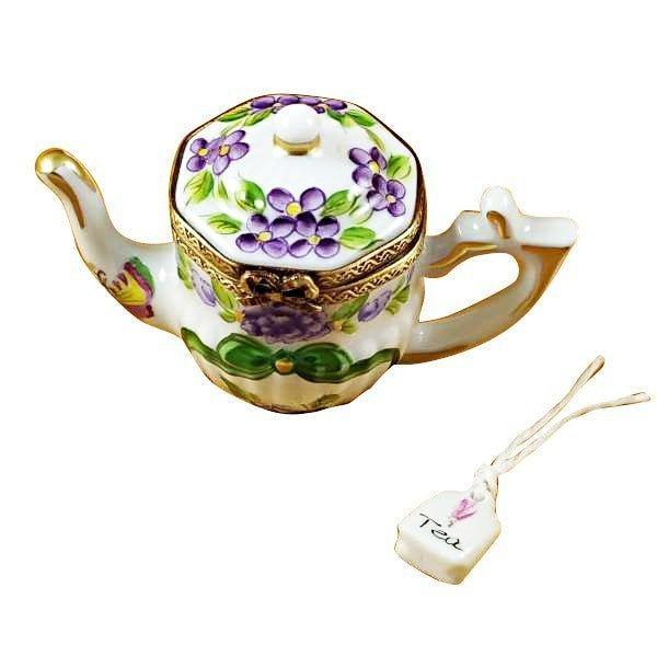 Butterfly Teapot Porcelain Limoges Porcelain Art Object Collectors, a hand-painted Limoges porcelain gift