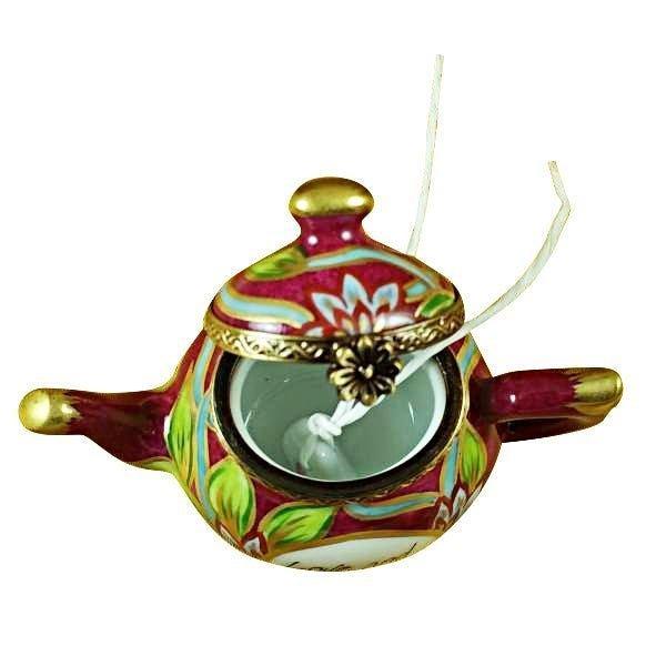 Teapot Love Live Happy Porcelain Limoges Porcelain Art Object, view 2