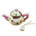 Teapot Tulips Limoges Box Spring Décor, a hand-painted Limoges porcelain gift