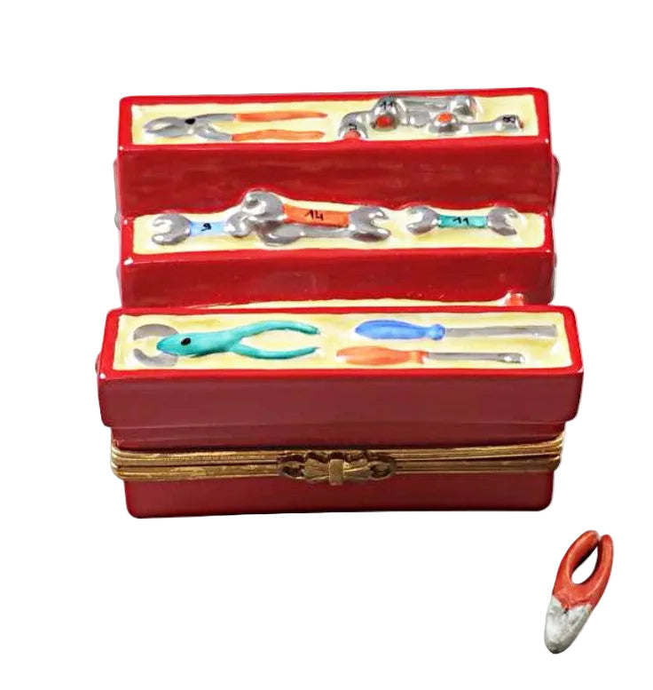 Tool Box with Plyers, a hand-painted Limoges porcelain gift