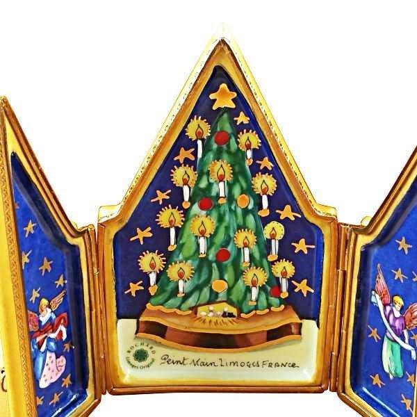 Triptych Christmas Tree Limoges Box for Collectors, view 3