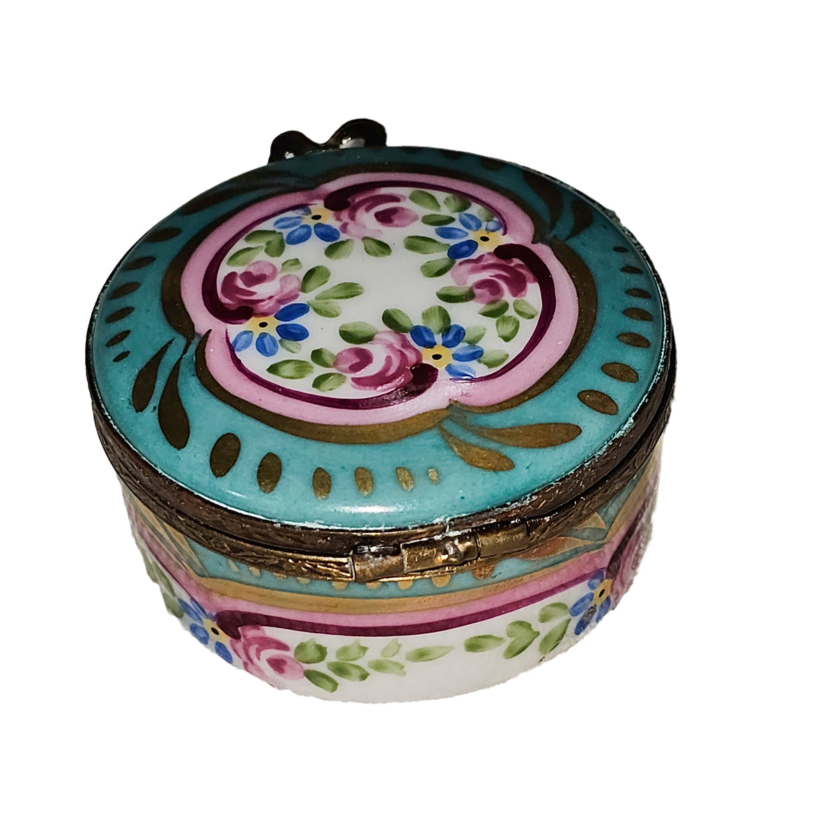 Small Turquois Pink Round Roses Box, view 3