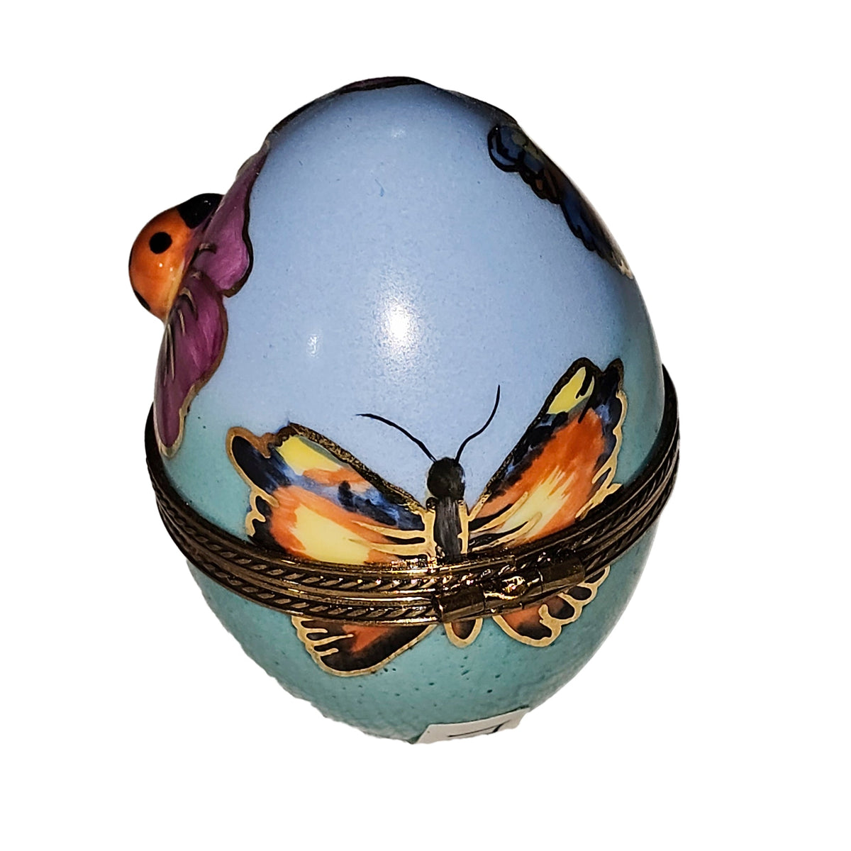 Turquoise Embossed Flower Butterfly Lady Bug Egg Box, view 3