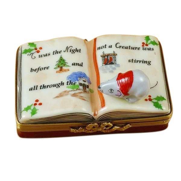 Twas the Night Before Christmas Book Limoges Box Gift, a hand-painted Limoges porcelain gift