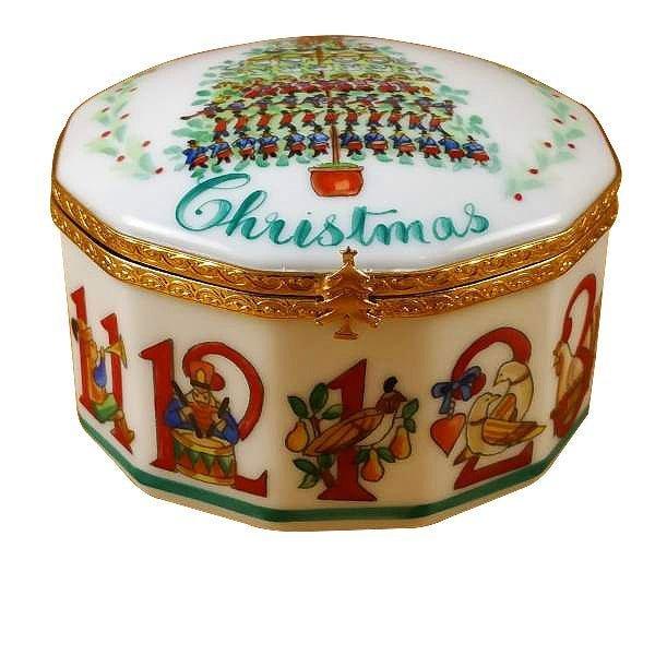 Twelve Days of Christmas Limoges Box with Removable Wreath, view 8