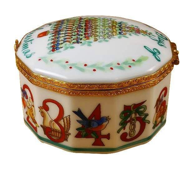 Twelve Days of Christmas Limoges Box with Removable Wreath, view 3