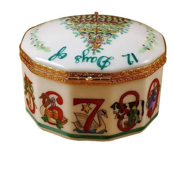 Twelve Days of Christmas Limoges Box with Removable Wreath, view 6