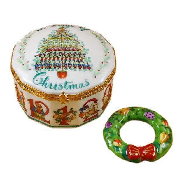 Twelve Days of Christmas Limoges Box with Removable Wreath, view 5