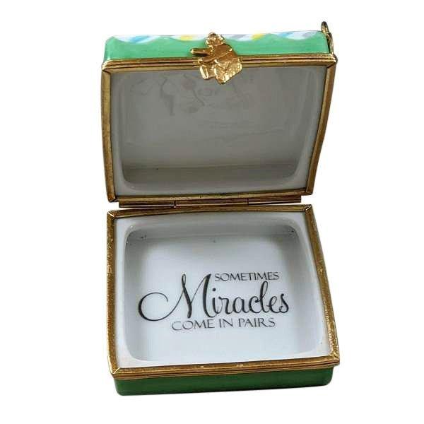 Twin Boys on Bed Limoges Box for Baby Showers Gift, view 2