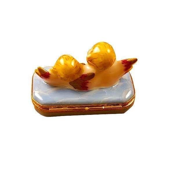 Two Angels on Blue Base with Removable Arrow Limoges Box, view 3