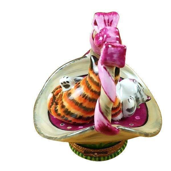 Two Cats in Basket Limoges Box for Cat Fans, view 4