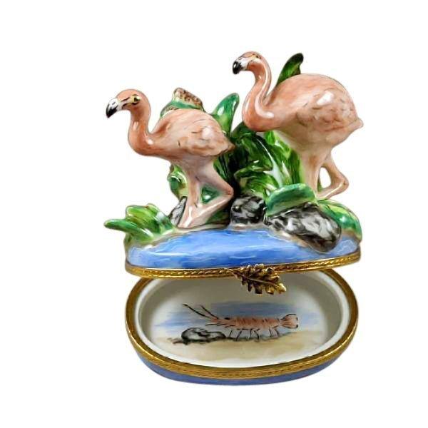 Two Flamingos Limoges Box for Bird Lovers, view 2