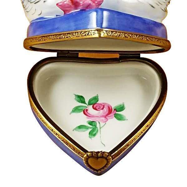 Two Swans on Heart Limoges Box for Romantic Keepsake, view 2