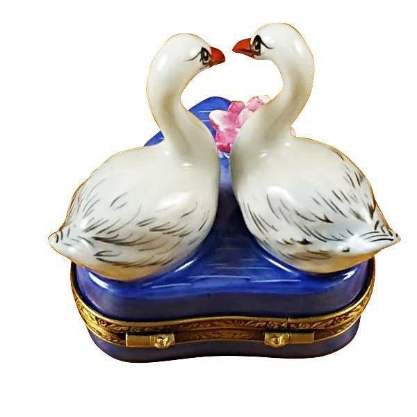 Two Swans on Heart Limoges Box for Romantic Keepsake, view 3